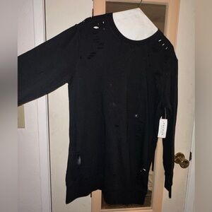 Kendall and Kylie Pacsun collection black ripped sweater size small